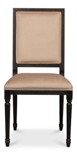 Sarreid Square Back Side Chair Nero Toffee