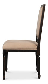Sarreid Square Back Side Chair Nero Toffee