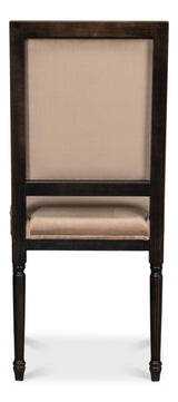 Sarreid Square Back Side Chair Nero Toffee