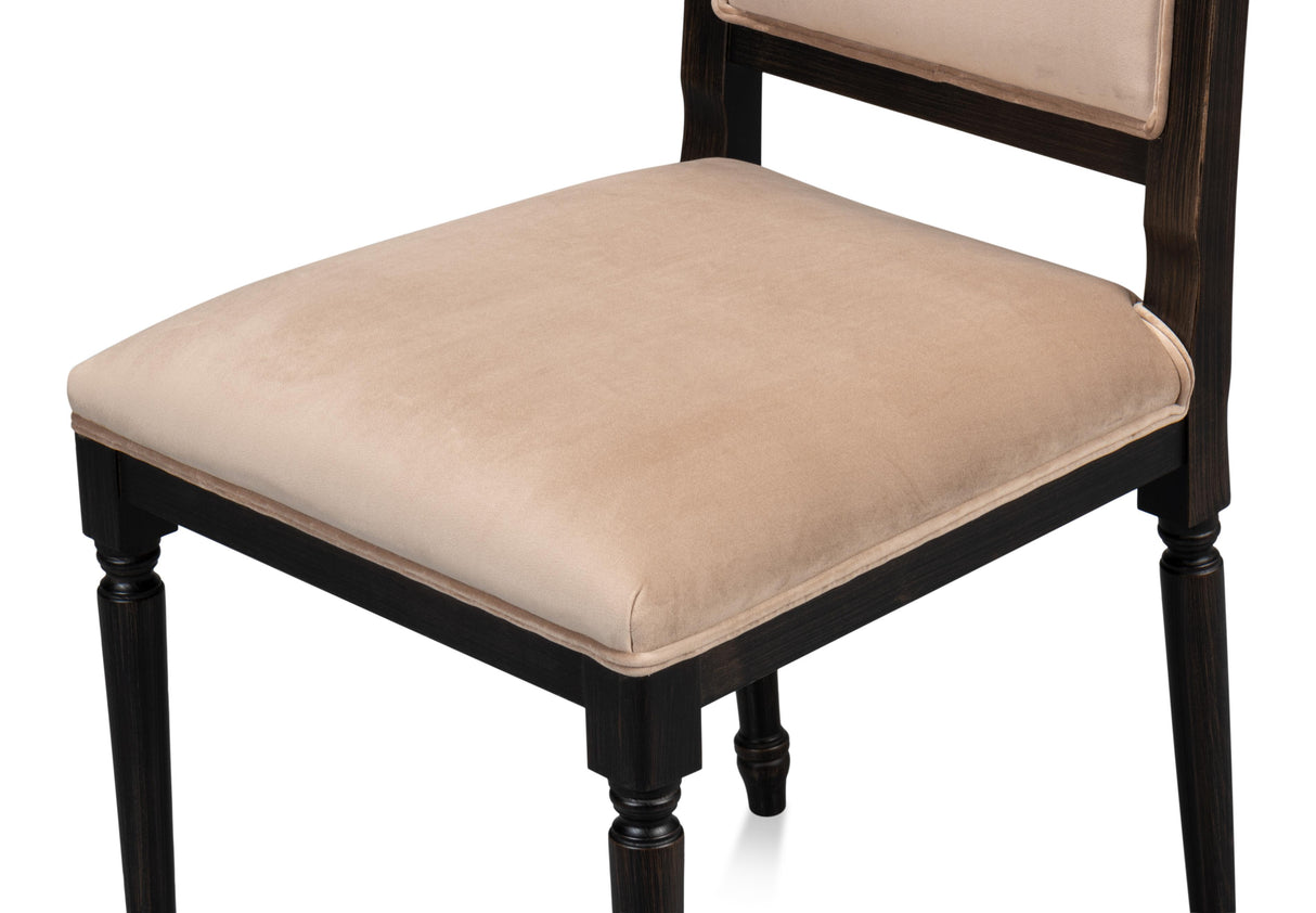 Sarreid Square Back Side Chair Nero Toffee