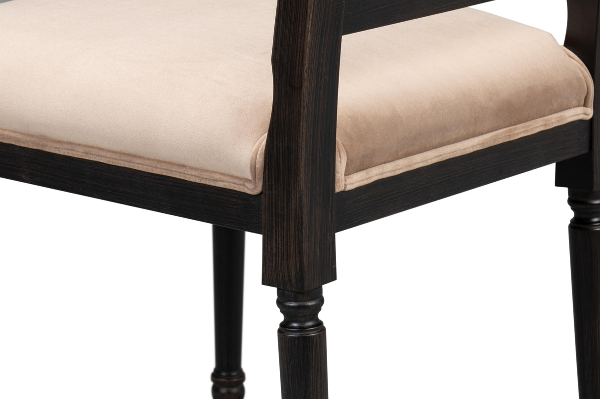Sarreid Square Back Side Chair Nero Toffee