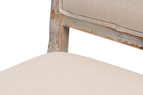 Sarreid Square Back Side Chair Grey Oak Flax