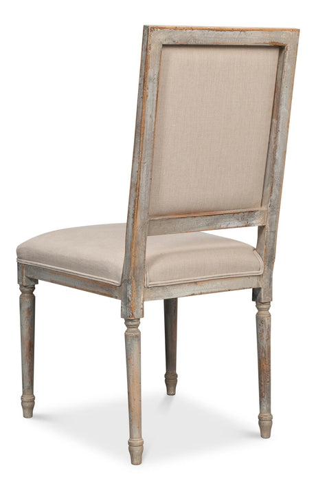 Sarreid Square Back Side Chair Grey Oak Flax