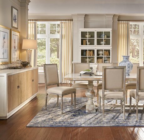 Sarreid Square Back Side Chair Grey Oak Flax