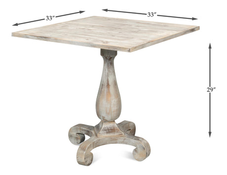 Sarreid Bistro Table  Grey Oak