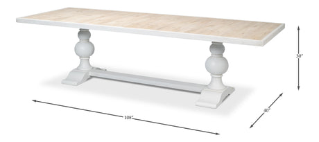 Sarreid Rectangular Dining Table Cortina White