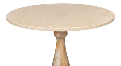 Sarreid Bistro Table  Ant. Oak Shiny Trav.Top