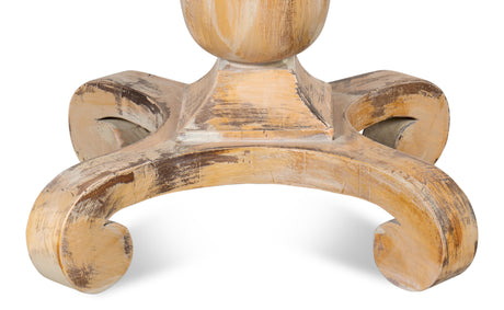 Sarreid Bistro Table  Ant. Oak Shiny Trav.Top