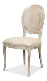 Sarreid Oval Cane Back S/Chair  Grey Oak  Flax
