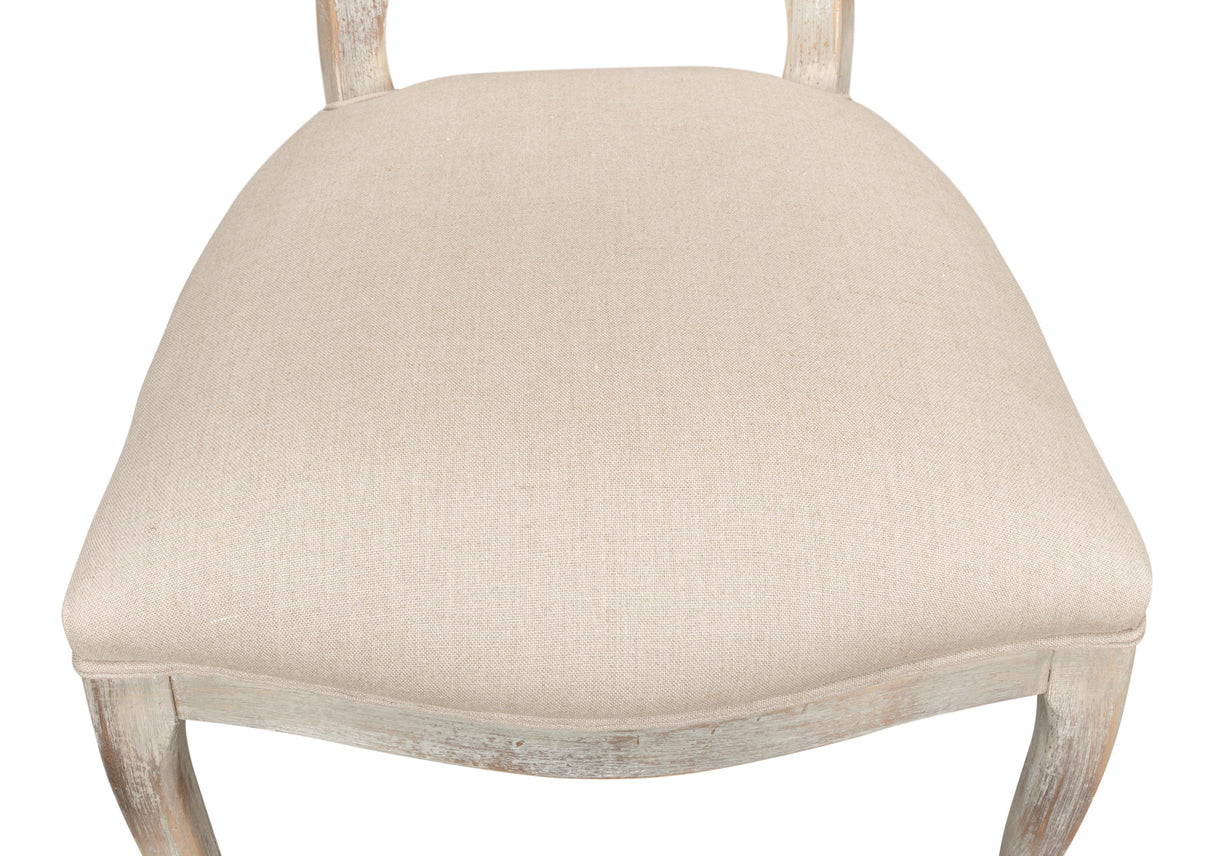 Sarreid Oval Cane Back S/Chair  Grey Oak  Flax