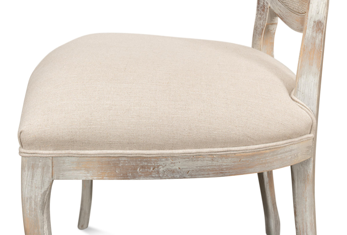 Sarreid Oval Cane Back S/Chair  Grey Oak  Flax