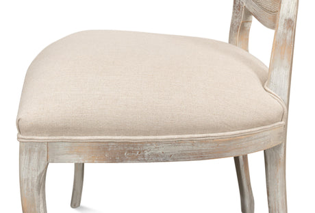Sarreid Oval Cane Back S/Chair  Grey Oak  Flax