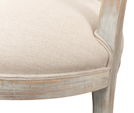 Sarreid Oval Cane Back S/Chair  Grey Oak  Flax