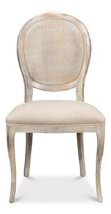Sarreid Oval Cane Back S/Chair  Grey Oak  Flax