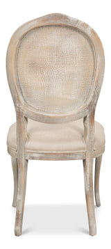 Sarreid Oval Cane Back S/Chair  Grey Oak  Flax