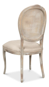 Sarreid Oval Cane Back S/Chair  Grey Oak  Flax
