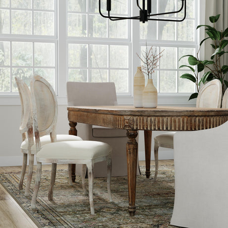 Sarreid Oval Cane Back S/Chair  Grey Oak  Flax