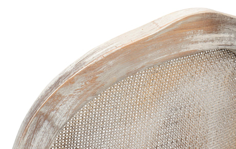 Sarreid Oval Cane Back S/Chair Grey Oak  Taupe