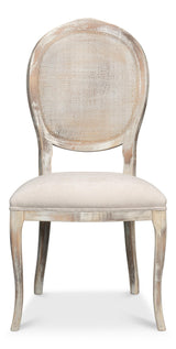 Sarreid Oval Cane Back S/Chair Grey Oak  Taupe