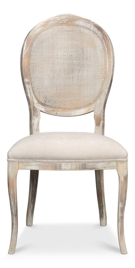 Sarreid Oval Cane Back S/Chair Grey Oak  Taupe