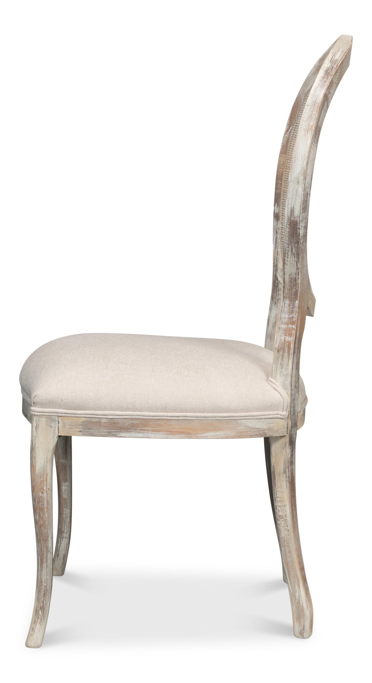 Sarreid Oval Cane Back S/Chair Grey Oak  Taupe