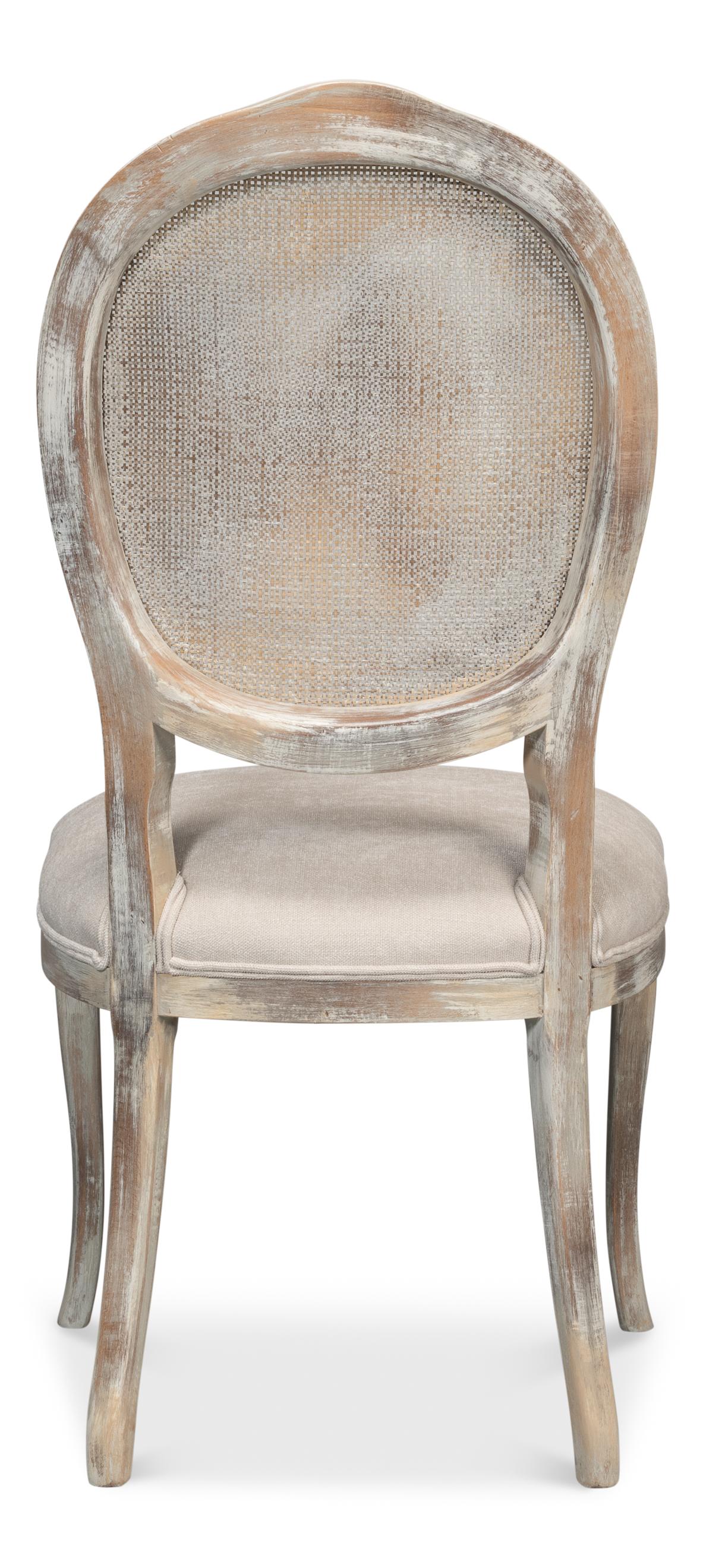Sarreid Oval Cane Back S/Chair Grey Oak  Taupe