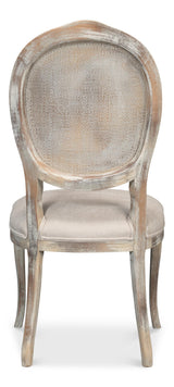 Sarreid Oval Cane Back S/Chair Grey Oak  Taupe