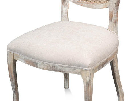 Sarreid Oval Cane Back S/Chair Grey Oak  Taupe