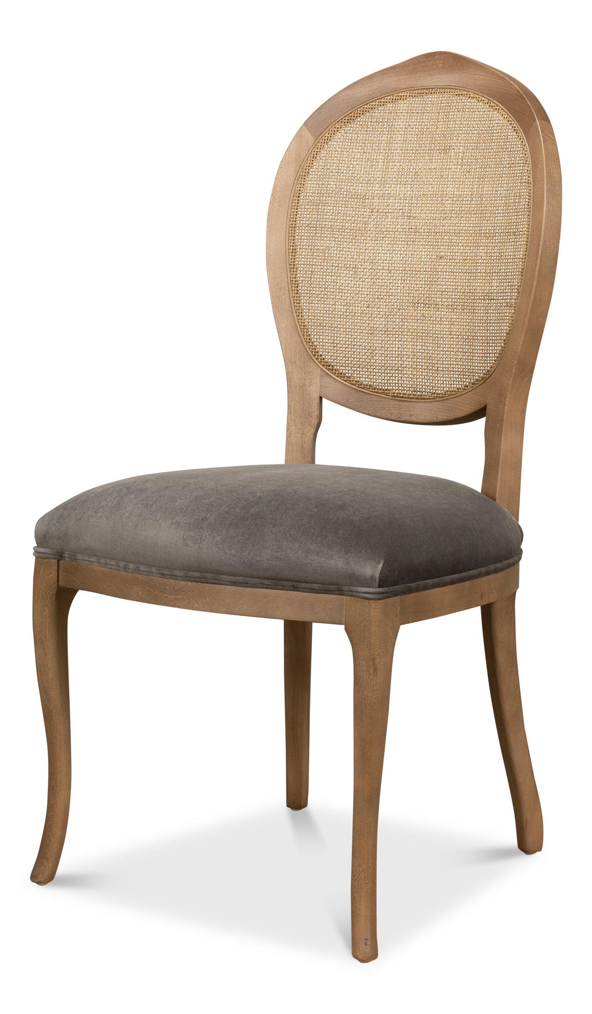 Sarreid Oval Cane Back S/Chair  Drftwd Charcoal
