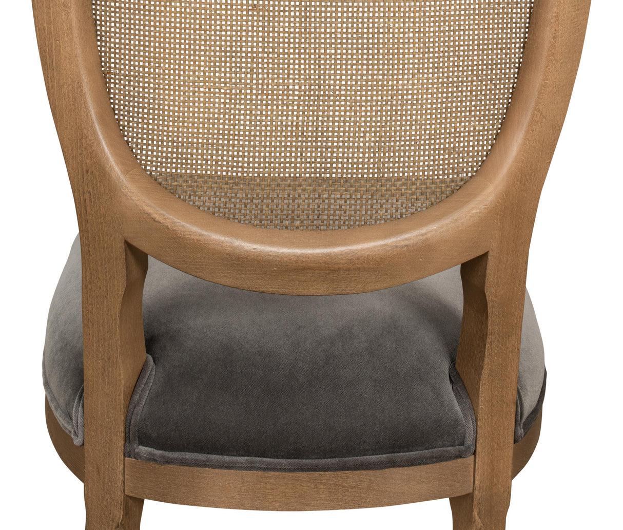 Sarreid Oval Cane Back S/Chair  Drftwd Charcoal