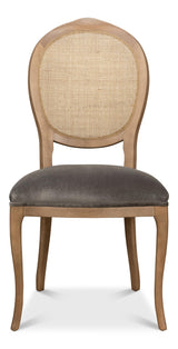 Sarreid Oval Cane Back S/Chair  Drftwd Charcoal