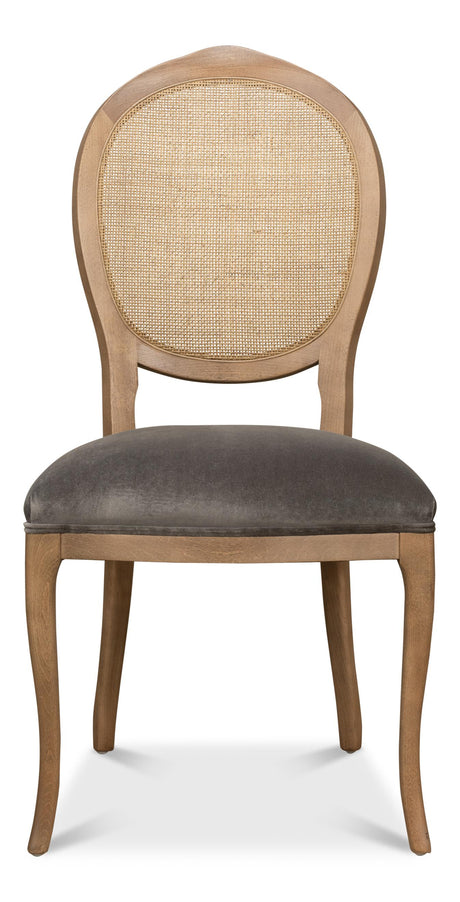 Sarreid Oval Cane Back S/Chair  Drftwd Charcoal