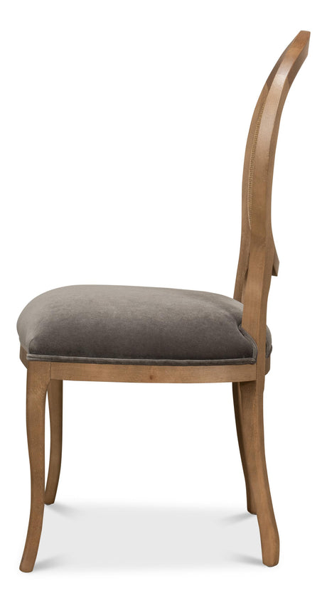 Sarreid Oval Cane Back S/Chair  Drftwd Charcoal
