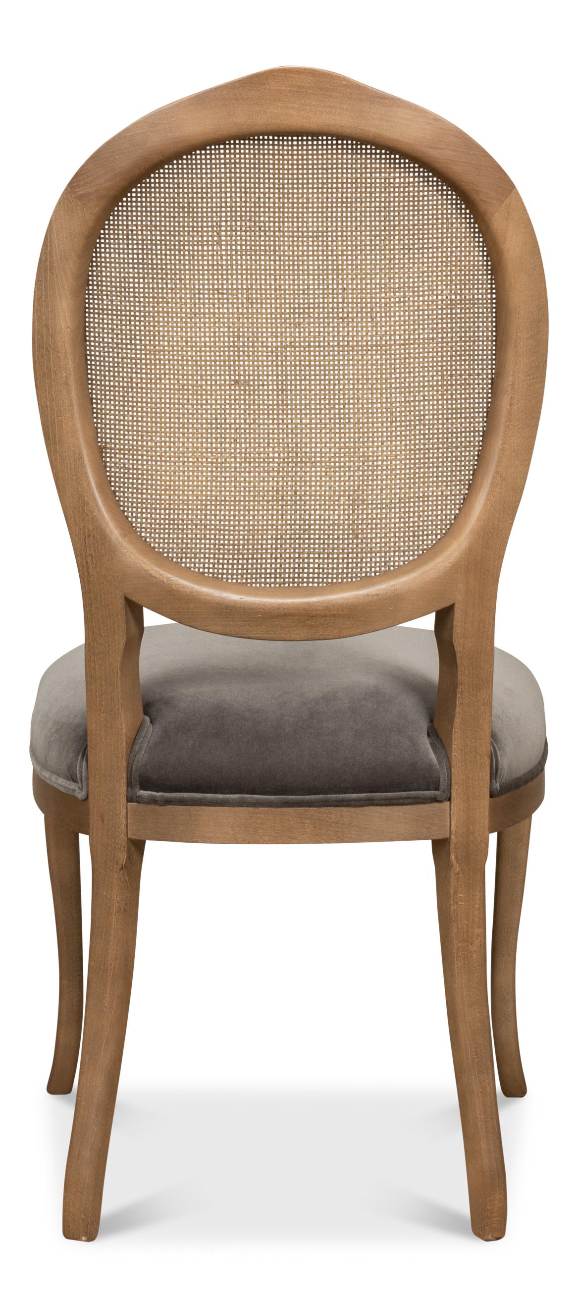 Sarreid Oval Cane Back S/Chair  Drftwd Charcoal
