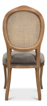 Sarreid Oval Cane Back S/Chair  Drftwd Charcoal