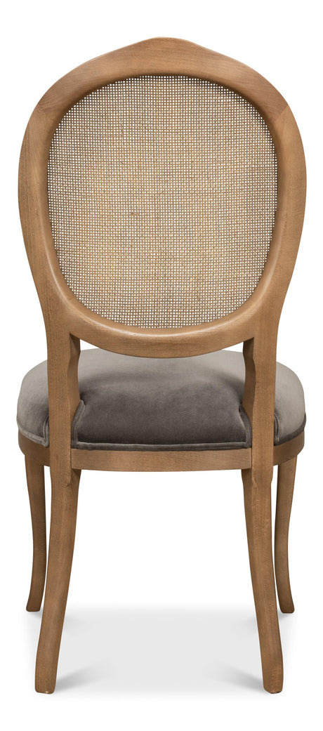 Sarreid Oval Cane Back S/Chair  Drftwd Charcoal