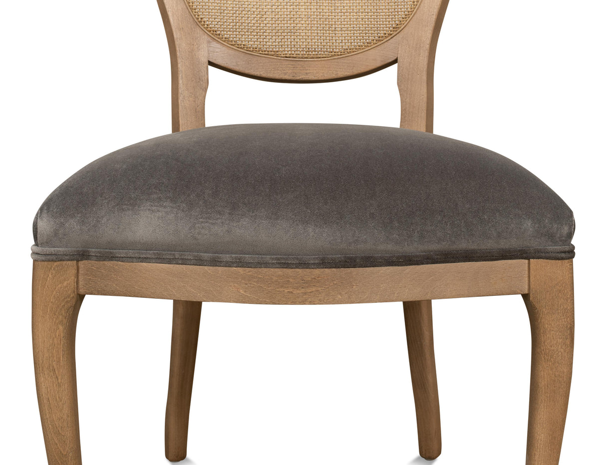 Sarreid Oval Cane Back S/Chair  Drftwd Charcoal