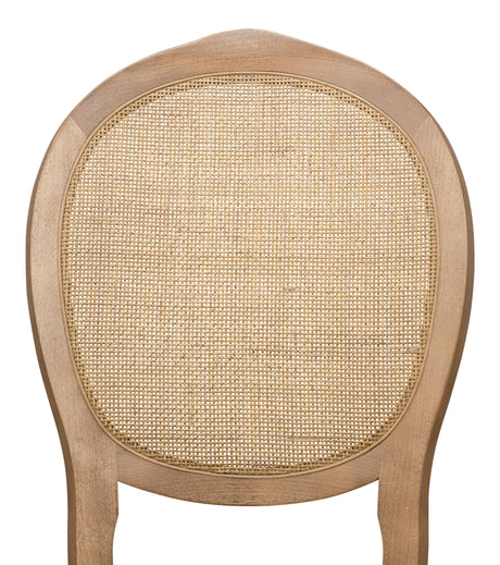 Sarreid Oval Cane Back S/Chair  Drftwd Charcoal