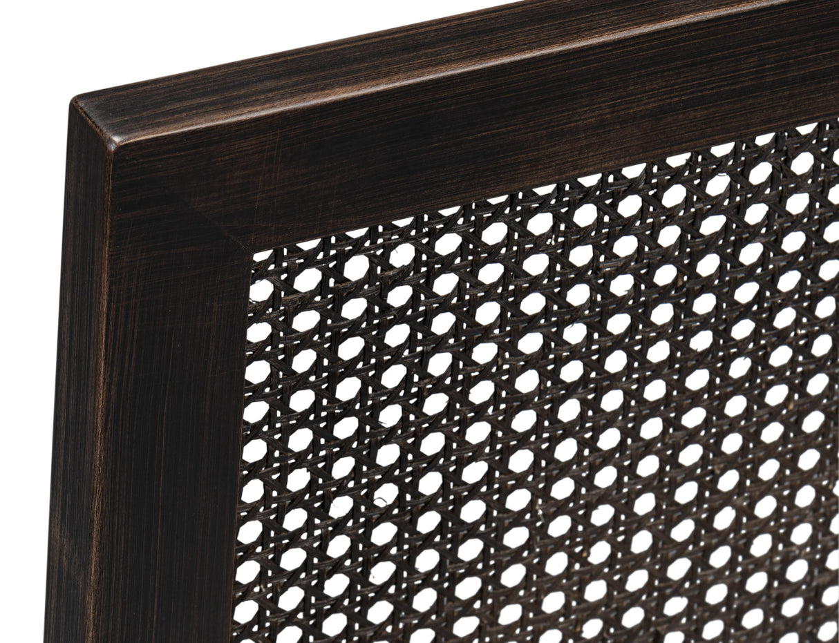 Sarreid Cane Back Side Chair  Nero  Toffee