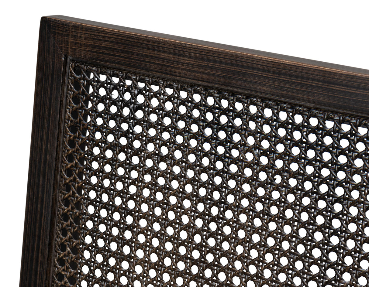 Sarreid Cane Back Side Chair  Nero  Toffee