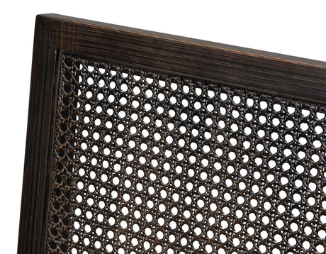 Sarreid Cane Back Side Chair  Nero  Toffee