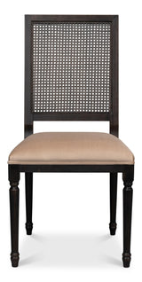 Sarreid Cane Back Side Chair  Nero  Toffee