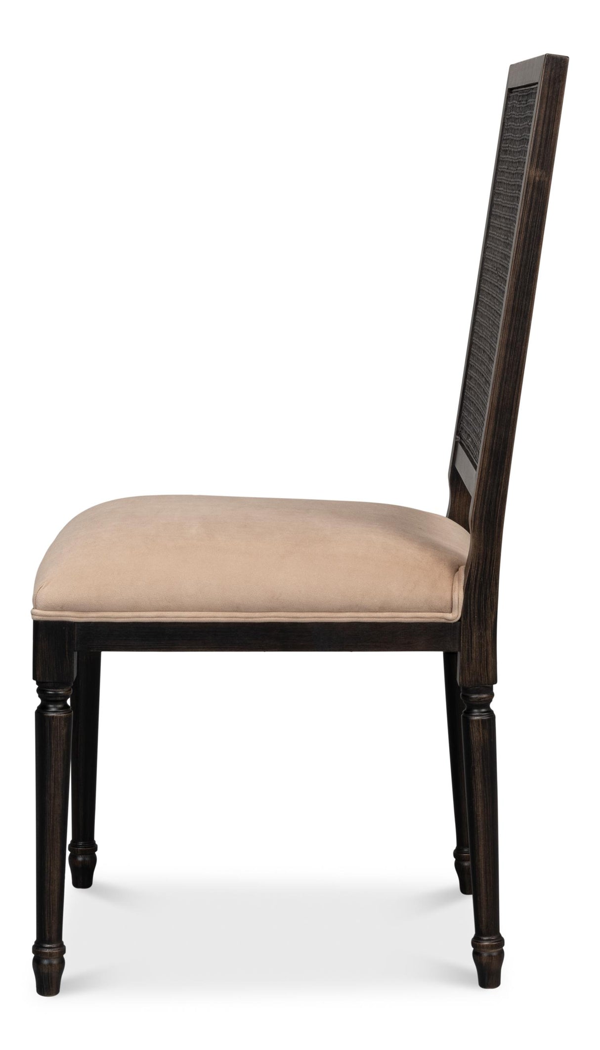 Sarreid Cane Back Side Chair  Nero  Toffee
