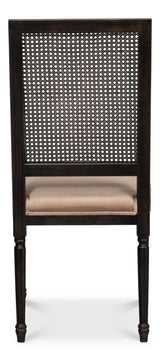 Sarreid Cane Back Side Chair  Nero  Toffee