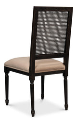 Sarreid Cane Back Side Chair  Nero  Toffee