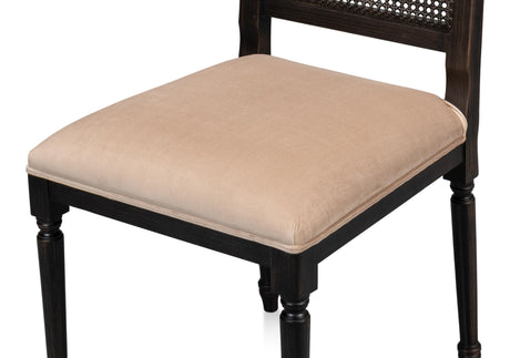 Sarreid Cane Back Side Chair  Nero  Toffee