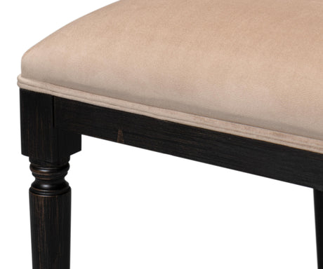 Sarreid Cane Back Side Chair  Nero  Toffee