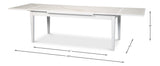 Sarreid Rect. Extension Dining Table  White