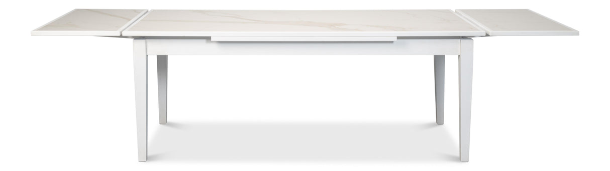 Sarreid Rect. Extension Dining Table  White