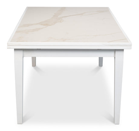 Sarreid Rect. Extension Dining Table  White